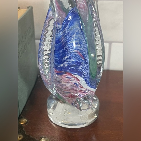 Vintage Murano Multi Coloured Glass Handblown Pair of Love Penguins Italy Marked - Picture 9 of 12